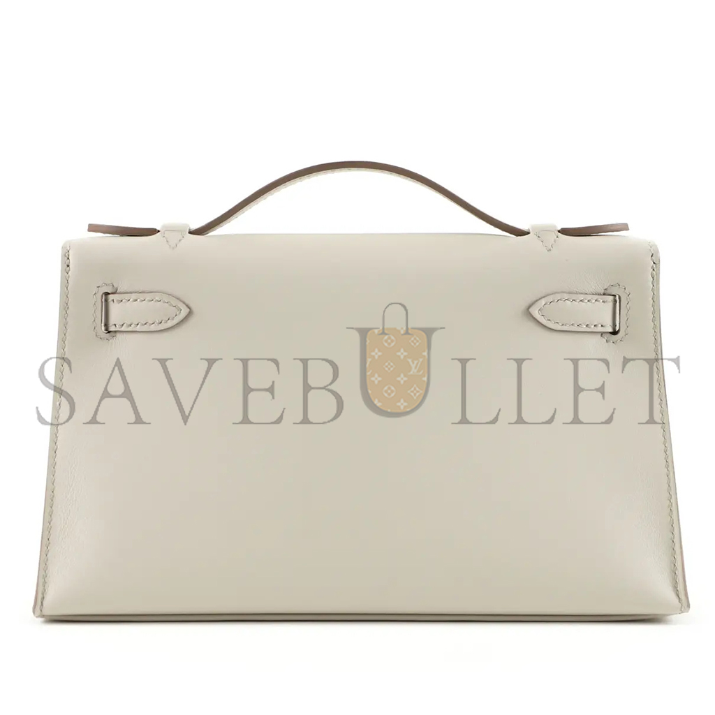 H**mes KELLY CLUTCH LEATHER CLUTCH BAG (22*14*7cm)